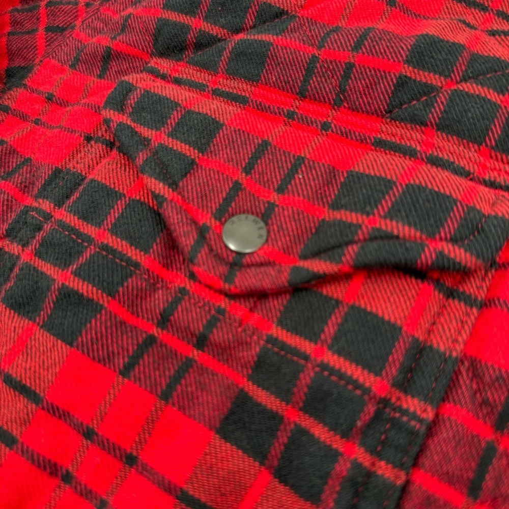 NWT Relwen Men’s Quilted Flannel Shirt Jacket Shacket Red Black Medium Large - Picture 7 of 15